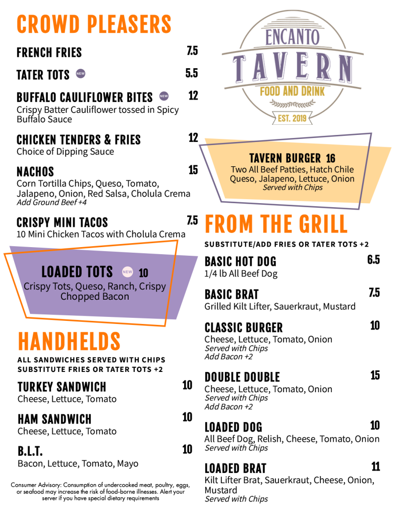 Encanto Menu